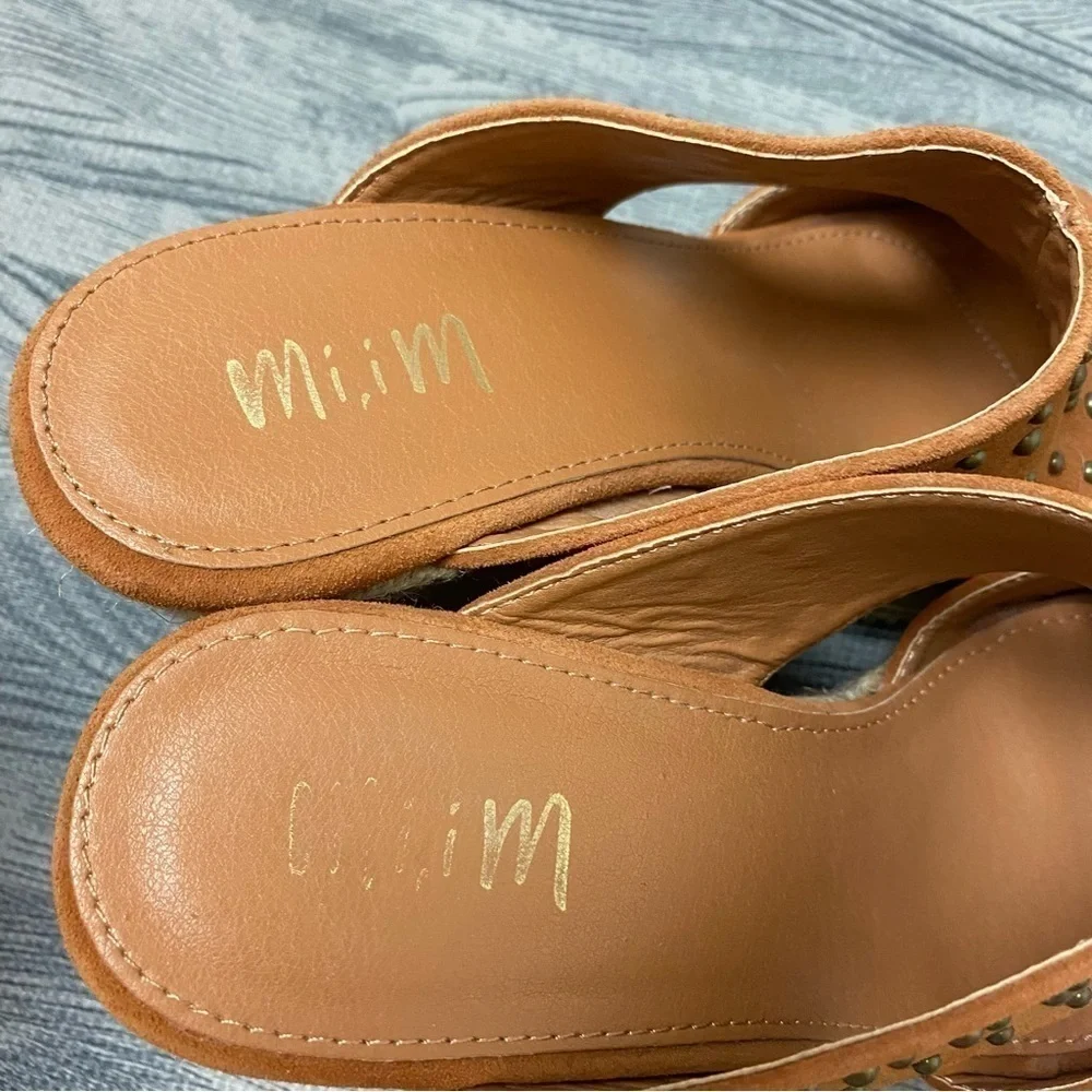 Miim “Ada” Studded Notch Platform Heels